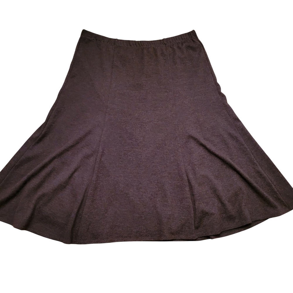 Cato M Skirt Brown Lined Elastic Waist A Line Midi Knit Autumn Earthy Granola